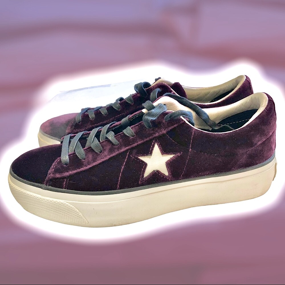 New Converse One Star Platform OX Dk Sangria/Egret